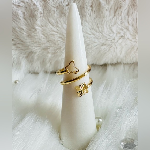 Spiral Ring with Butterfly  💛 Real 18 Karat Solid Gold Jewelry 💛 - Picture 5 of 10